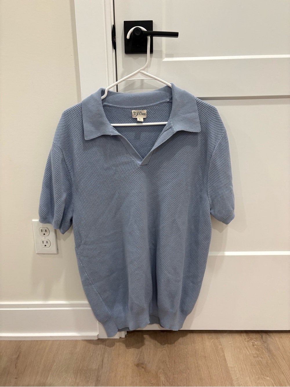 Men’s J.Crew Short Sleeve Cotton Waffle Knit Polo Size Large